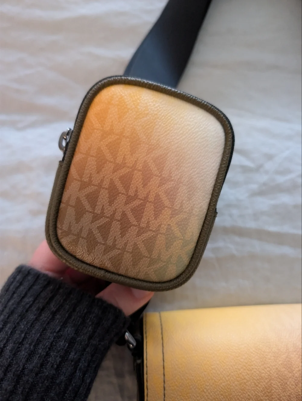 Michael Kors Ombre Crossbody Bag with Pouch Olive Green Yellow Cream Peach